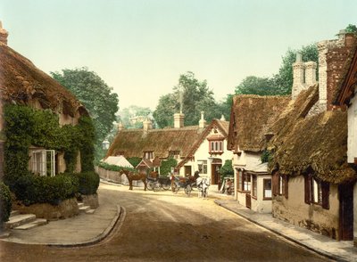 Old Village Shanklin (håndfarvet foto) af English School