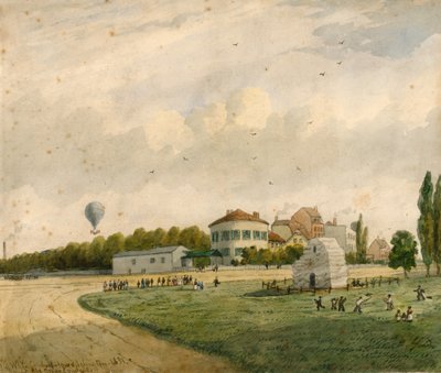 Old White Conduit House, Pentonville, London; maleri (wc på papir) af English School