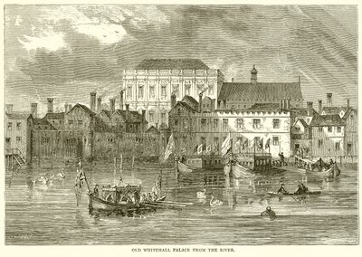 Old Whitehall Palace fra floden af English School