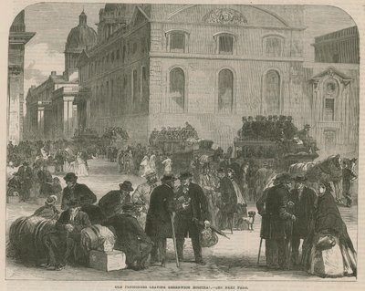 Gamle pensionister forlader Greenwich Hospital af English School