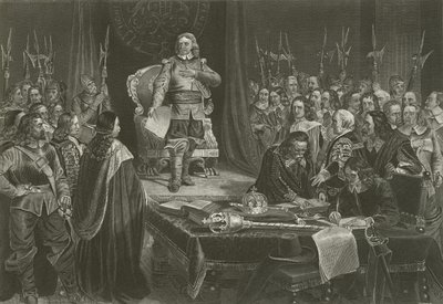 Oliver Cromwell nægtede Englands krone, 1657 af English School