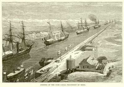 Eröffnung des Suezkanals - Prozession der Schiffe von English School