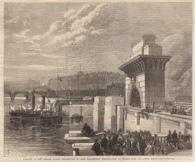 Åbning af North Thames Embankment for gående passagerer af English School