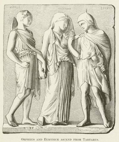 Orpheus og Eurydice stiger op fra Tartarus af English School