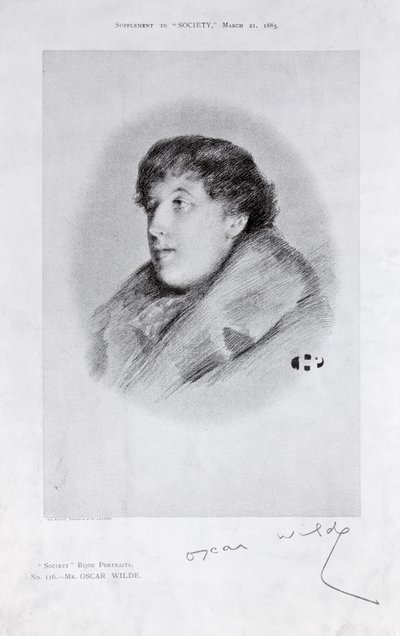 Oscar Wilde (1854-1900) et Bijou-portræt, fra Society af English School