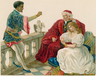Othello taler med Desdemona og hendes far af English School