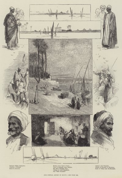 Vores specielle kunstner i Egypten (gravering) af English School
