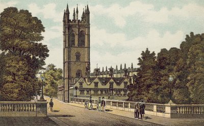 Oxford: Magdalen College (farvelitografi) af English School