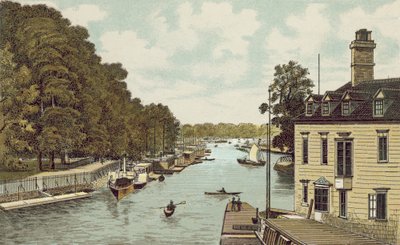 Oxford: The Isis (farvelitografi) af English School