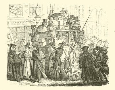 Oxford To London Coach (træsnit) af English School