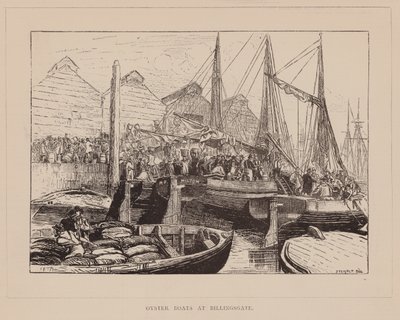 Østersbåde ved Billingsgate (kobberstik) af English School