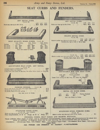 Side fra Army and Navy Stores Catalogue af English School