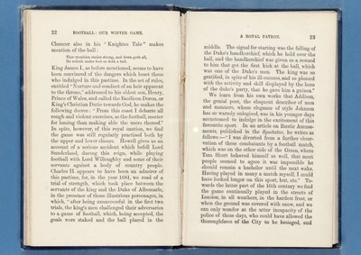 Side fra Football: Our Winter Game, af Charles W. Alcock, 1874 (se også 315143-4) af English School