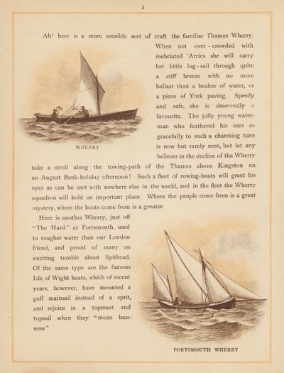 Side fra The Boats of the World, slutningen af det 19. århundrede (farvelitografi) af English School