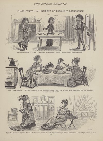 Side fra The British Working Man or One Who Does Not Believe In Him (gravering) af English School