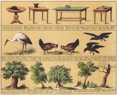 Side fra Den nye billedbog (farve litho) af English School