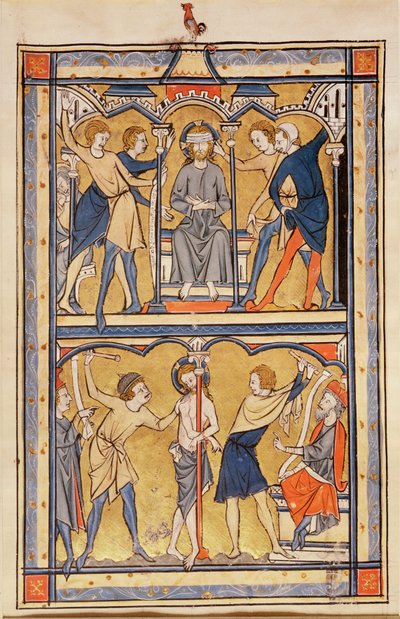 Side fra en psalter, ca. 1270 (tempera på vellum) af English School
