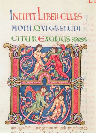 Side fra Winchester Bible, ca. 1150-80 (vellum) af English School