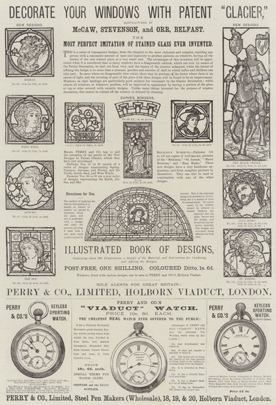 Side med annoncer (gravering) af English School