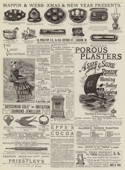 Seite mit Anzeigen (Gravur) von English School