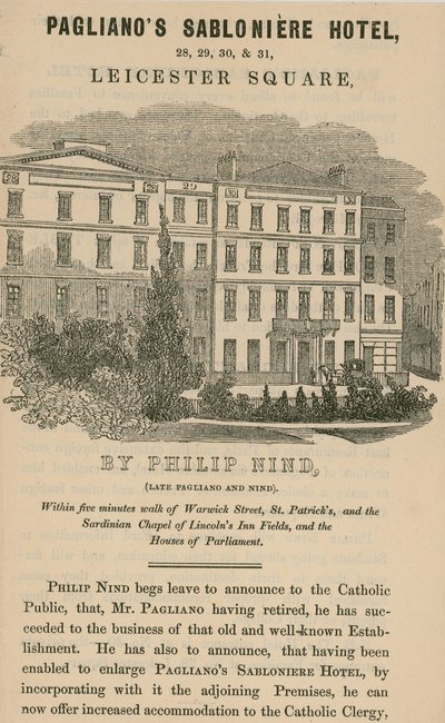 Paglianos Sabloniere Hotel, Leicester Square, London af English School