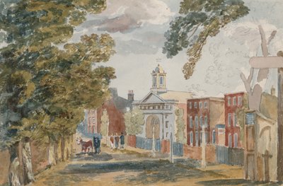 Palace Court, New Kensington Gardens, London (wc på papir) af English School