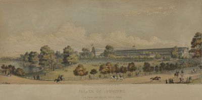 Industripaladset; Udsigt fra broen, Hyde Park, 1851 af English School