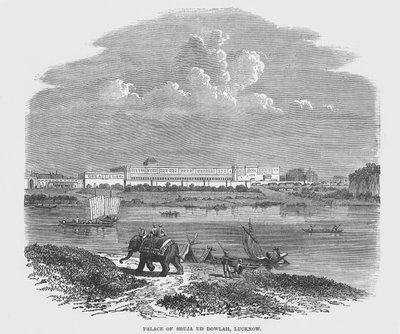 Palast von Shuja Ud Dowlah, Lucknow (Kupferstich) von English School
