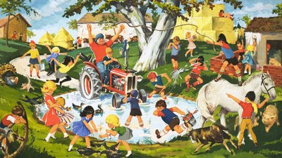 Pandemonium i gårdspladsen af English School