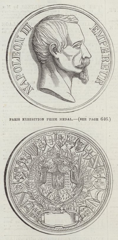 Paris udstillingsprismedalje (gravering) af English School