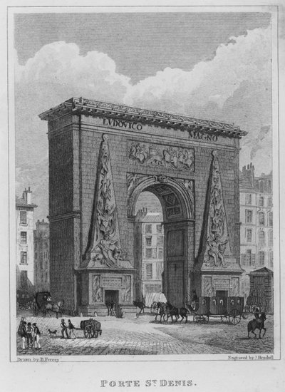 Paris, Porte St Denis (gravering) af English School
