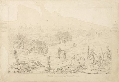 Paris fra Belle Villes højder, 1815 af English School