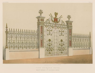 Park Entrance Gates af Mrs Kennard and Co, Falkirk og London af English School