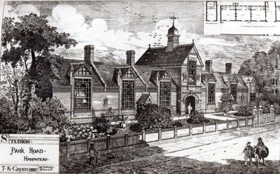 Park Road, Hampstead, fra The Building News, 3. september 1880 af English School