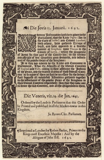 Folketingsbekendtgørelse, 14. januar 1641 af English School