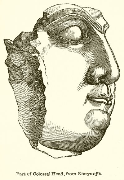 Teil eines kolossalen Kopfes aus Kouyunjik von English School