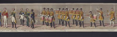 En del af panoramaet af dronning Victorias ægteskab, ca. 1840 (håndfarvet akvatint) af English School