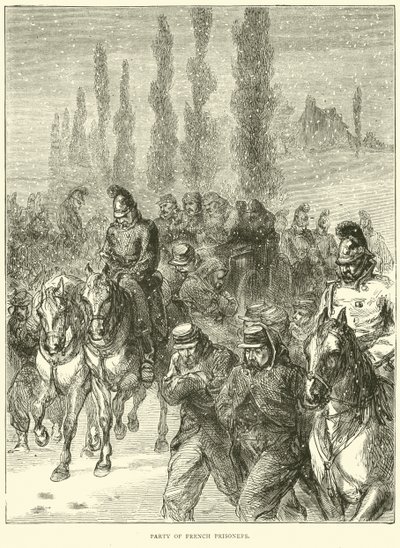 Parti af franske fanger, januar 1871 af English School