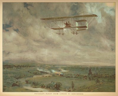 "Paulhans fly fra London til Manchester." Lille folks bog over luftskibe. London: Ernest Nister, [1912] af English School