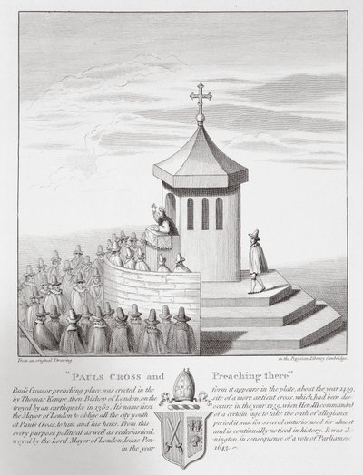Pauls Cross and Preaching there, 1809 af English School