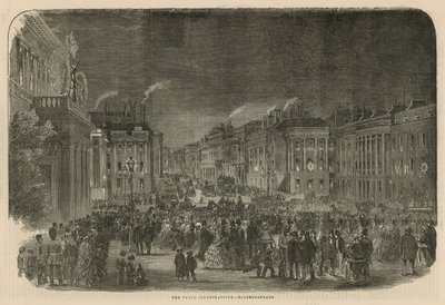 Fredsbelysninger i Waterloo Place af English School