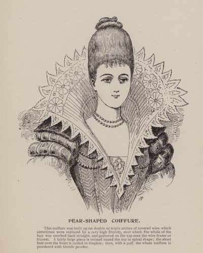 Pæreformet frisure (gravering) af English School