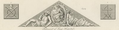 Giebel des Guys Hospital, London von English School