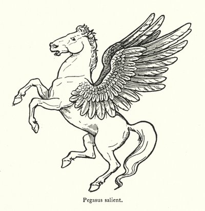 Pegasus fremtrædende (gravering) af English School