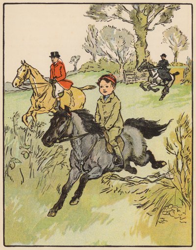 Peter har en glorværdig galop (farvelitografi) af English School