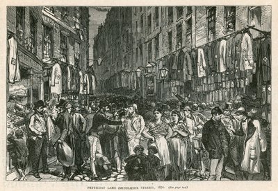 Petticoat Lane (Middlesex Street), London, 1870 af English School