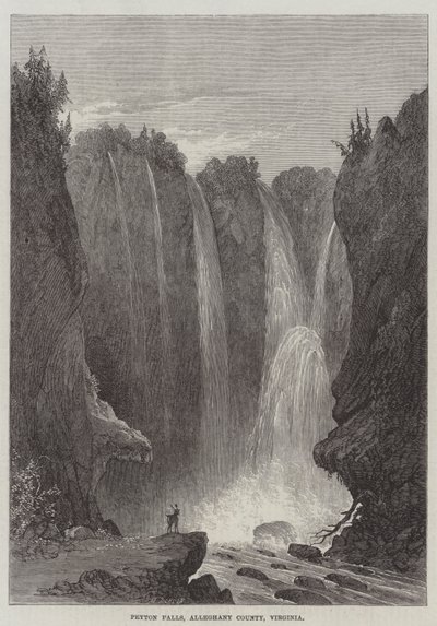 Peyton Falls, Alleghany County, Virginia (gravering) af English School