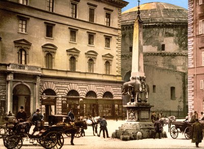 Piazza di Minerva, Rom (håndfarvet foto) af English School