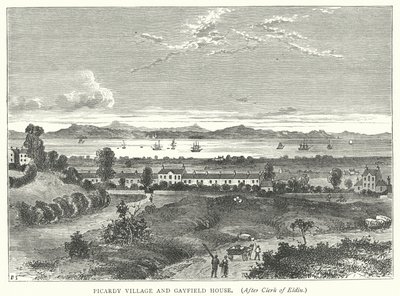 Picardy Village og Gayfield House (gravering) af English School