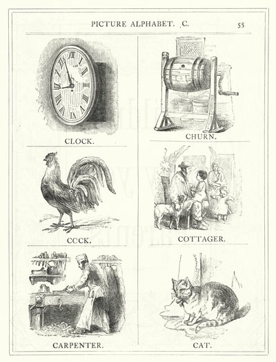 Billedalfabet, C (gravering) af English School